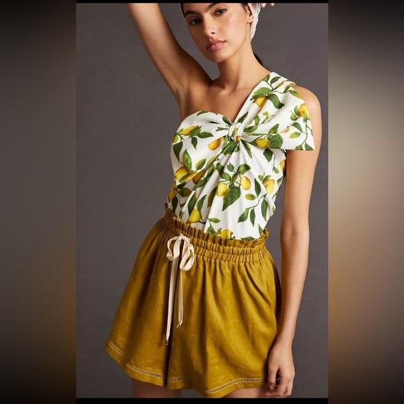 Anthropology Current Air Lemon Bow Tank Top. - Picture 3 of 4